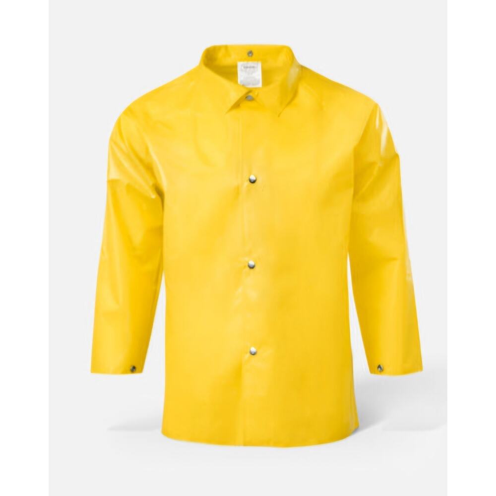 Ironwear Polyurethane Nylon Yellow Jacket 9410 Collar Snaps Rainwear Large NEW
